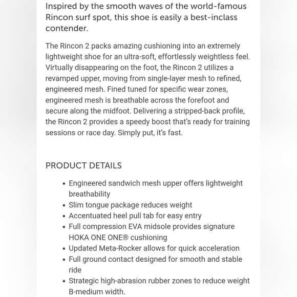 Hoka One One "Rincon 2" Athletic Running Shoe Maroon White | Women's Size 8.5 - Picture 12 of 13